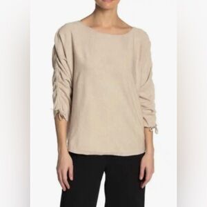 MAX STUDIO Ruched Sleeve Knit Sweater
